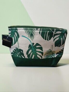 Nicole's Boutique Tropical Palm Canvas Cosmetic Pouch